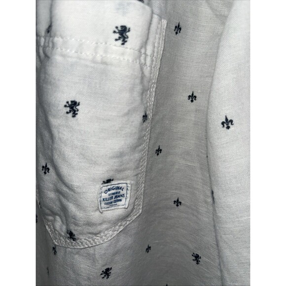 Killer Jeans XXL White Button Down Men’s Casual Shirt Slim Fit Designer - Picture 3 of 9